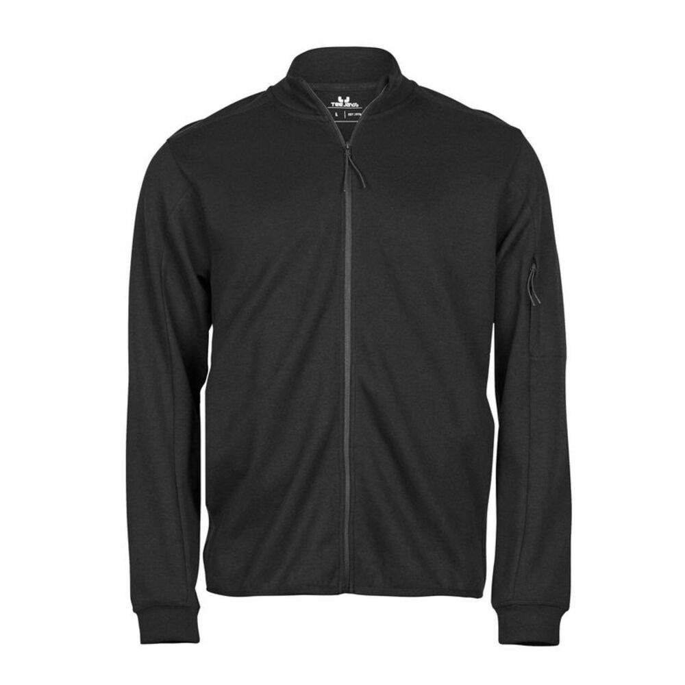 Tee Jays Mens Full Zip Athletic Cardigan / Black